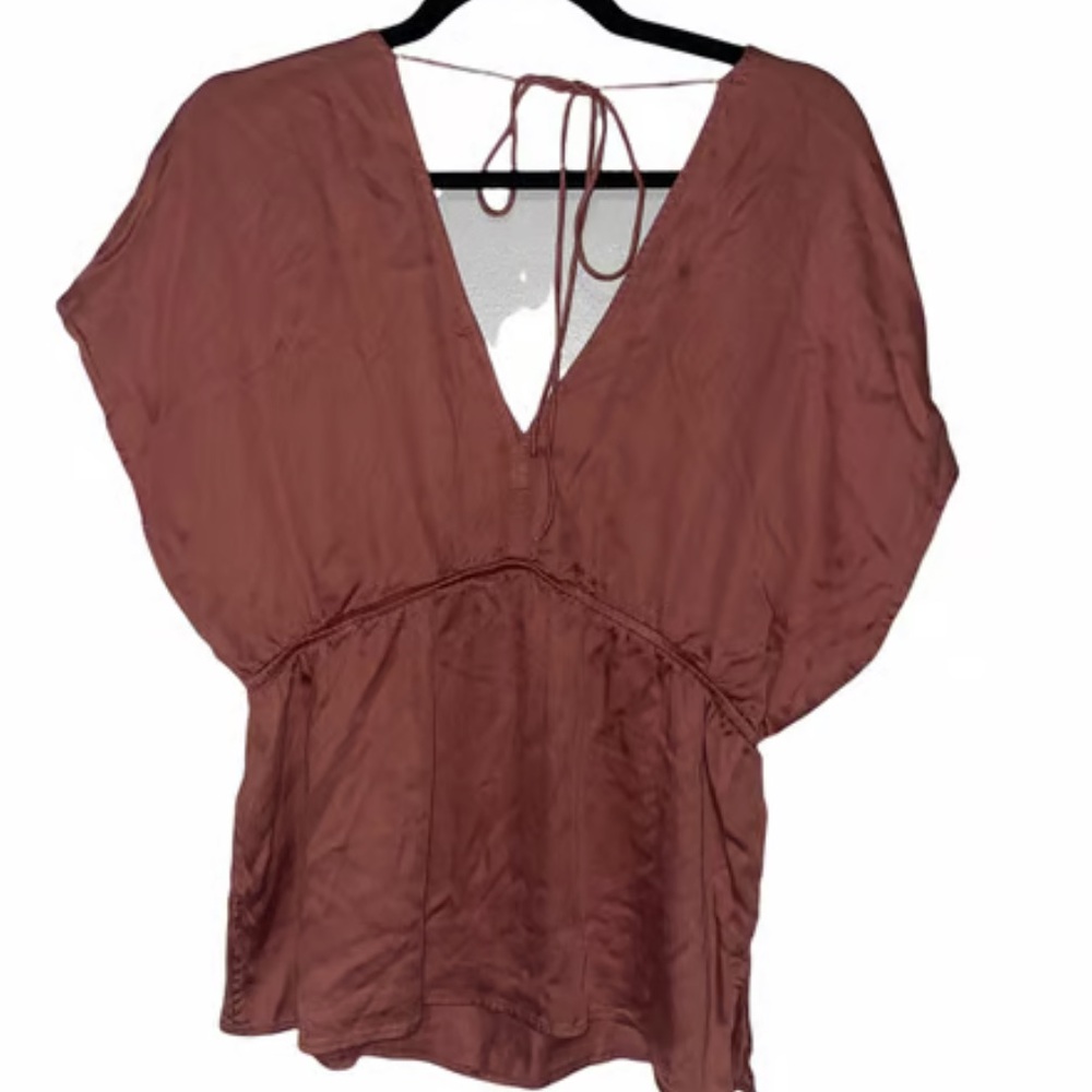 LUCKY BRAND Dolman V Neck Tie Back - Medium